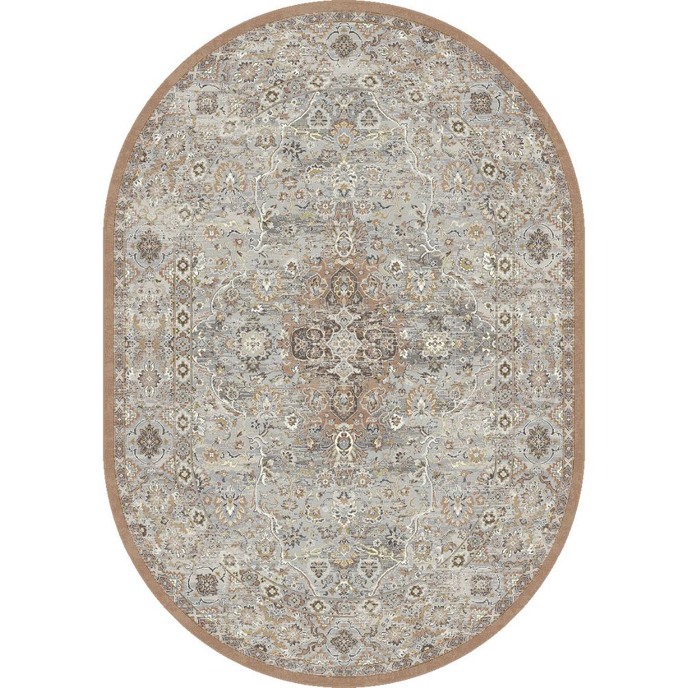 Dynamic Rugs 57275-9285 Ancient Garden 5.3 Ft. X 7.7 Ft. Oval Rug in Beige/Multi